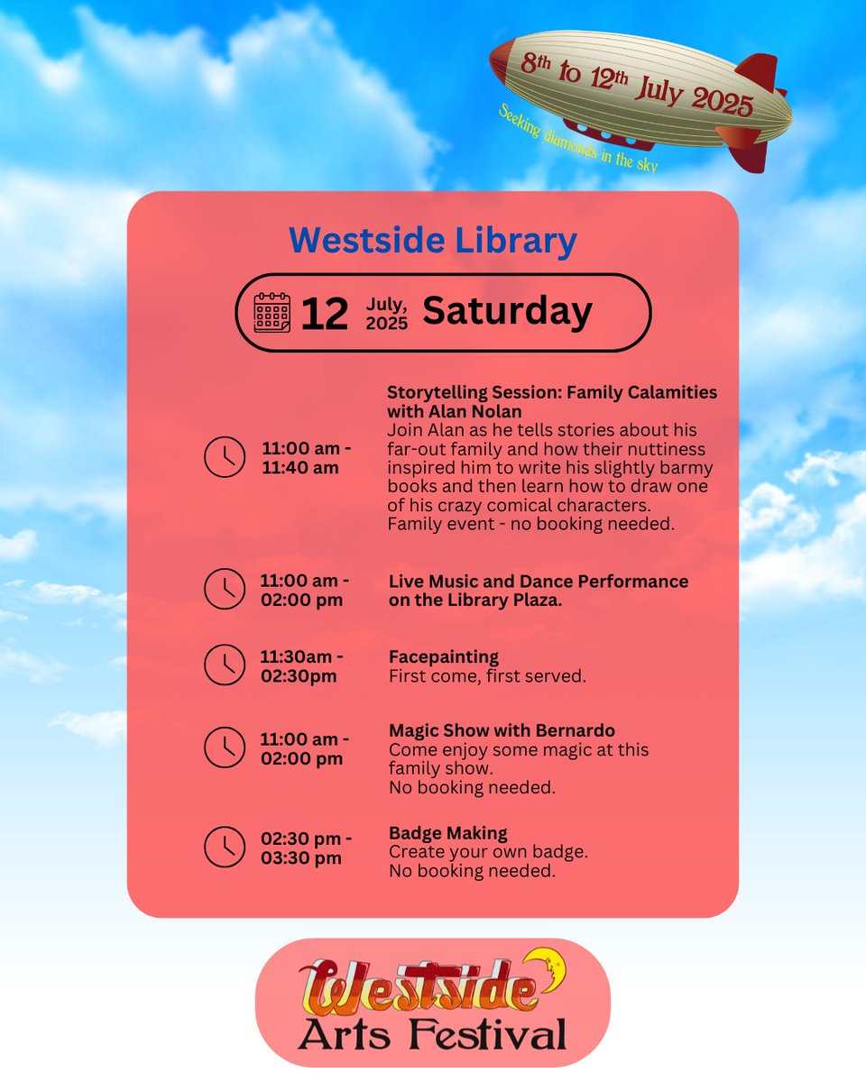 Westside Library (@westsidelib) on Twitter photo 🎉 It’s hard to believe we’re already nearing the end of this year’s Westside Arts Festival ! What a week it’s been - full of colour, creativity, and community spirit. We’re closing out in style with our big Family Day tomorrow! <a href="/LibrariesGalway/">Galway Libraries</a> <a href="/GalwayCityCo/">Galway City Council</a> <a href="/GalwayCoCo/">Galway County Council</a> 🎉 It’s hard to believe we’re already nearing the end of this year’s Westside Arts Festival ! What a week it’s been - full of colour, creativity, and community spirit. We’re closing out in style with our big Family Day tomorrow! <a href="/LibrariesGalway/">Galway Libraries</a> <a href="/GalwayCityCo/">Galway City Council</a> <a href="/GalwayCoCo/">Galway County Council</a>