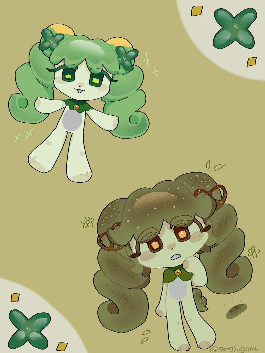 토닥핑 🍀
머리스타일이 약간 꽈배기 생각나서 녹차빵? 컨셉 으로도 그려봣어ㅛ ㅎㅎ