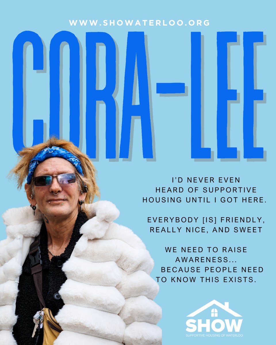 Cora-Lee’s journey begins with the transformative power of stable housing, compassion &amp; community. At SHOW, she has found not only shelter but safety, affirmation &amp; the chance to start over.  

Read her full story in our 2024 Impact report 👉showaterloo.org/news-reports.p…