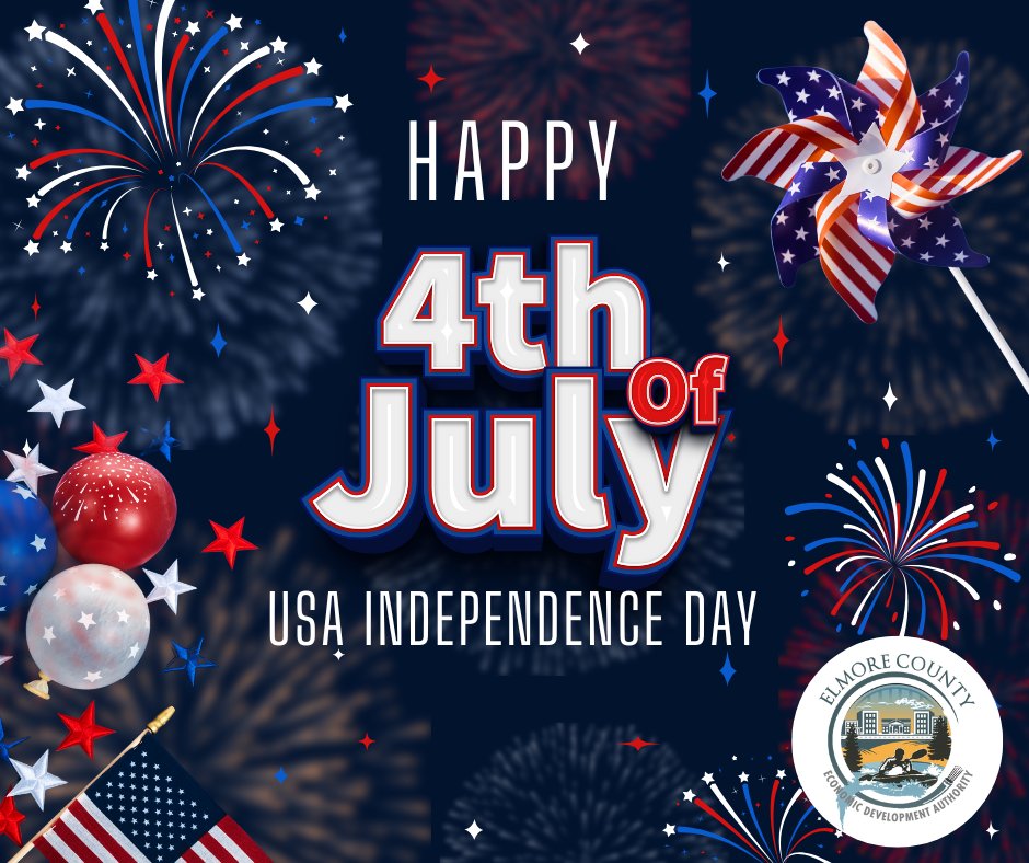 Happy 4th of July from Elmore County Economic Development Authority!

Today, we celebrate the freedom and opportunity that define our great nation — and the spirit of growth, innovation, and unity that drives Elmore County forward. 💫