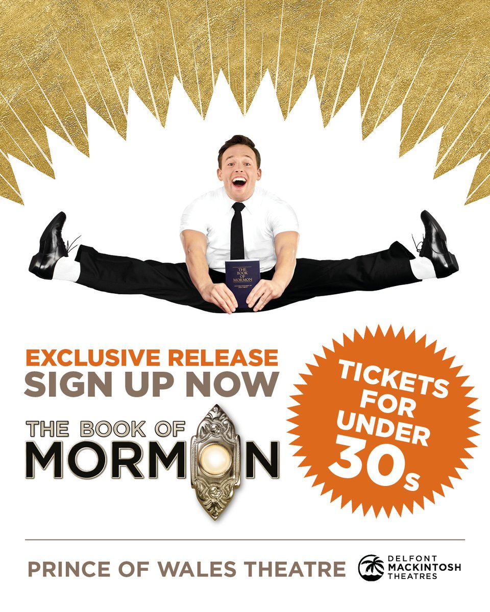 DMTWestEnd's tweet image. We have a special treat for you younger missionaries - we're introducing an exclusive Under 30s ticket!
Be the first to hear when these tickets are released only by signing up here:
delfontmackintosh.co.uk/whats-on/the-b…
Watch this space...
