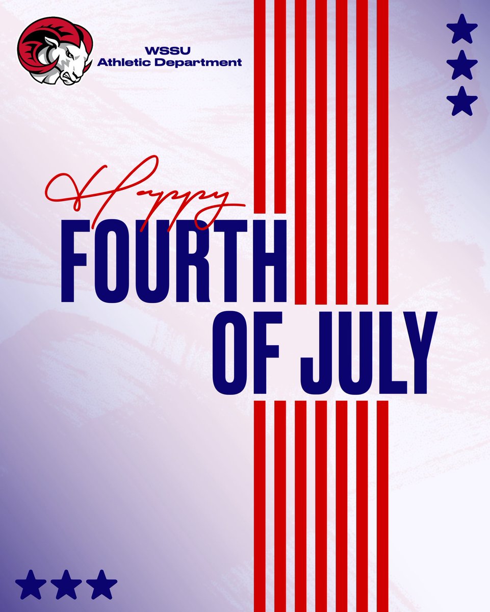 Happy 4th of July from the Winston-Salem State Department of Athletics! Ramily, we hope you all stay safe and enjoy this Independence Day filled with fun, family, and fireworks! 🎆