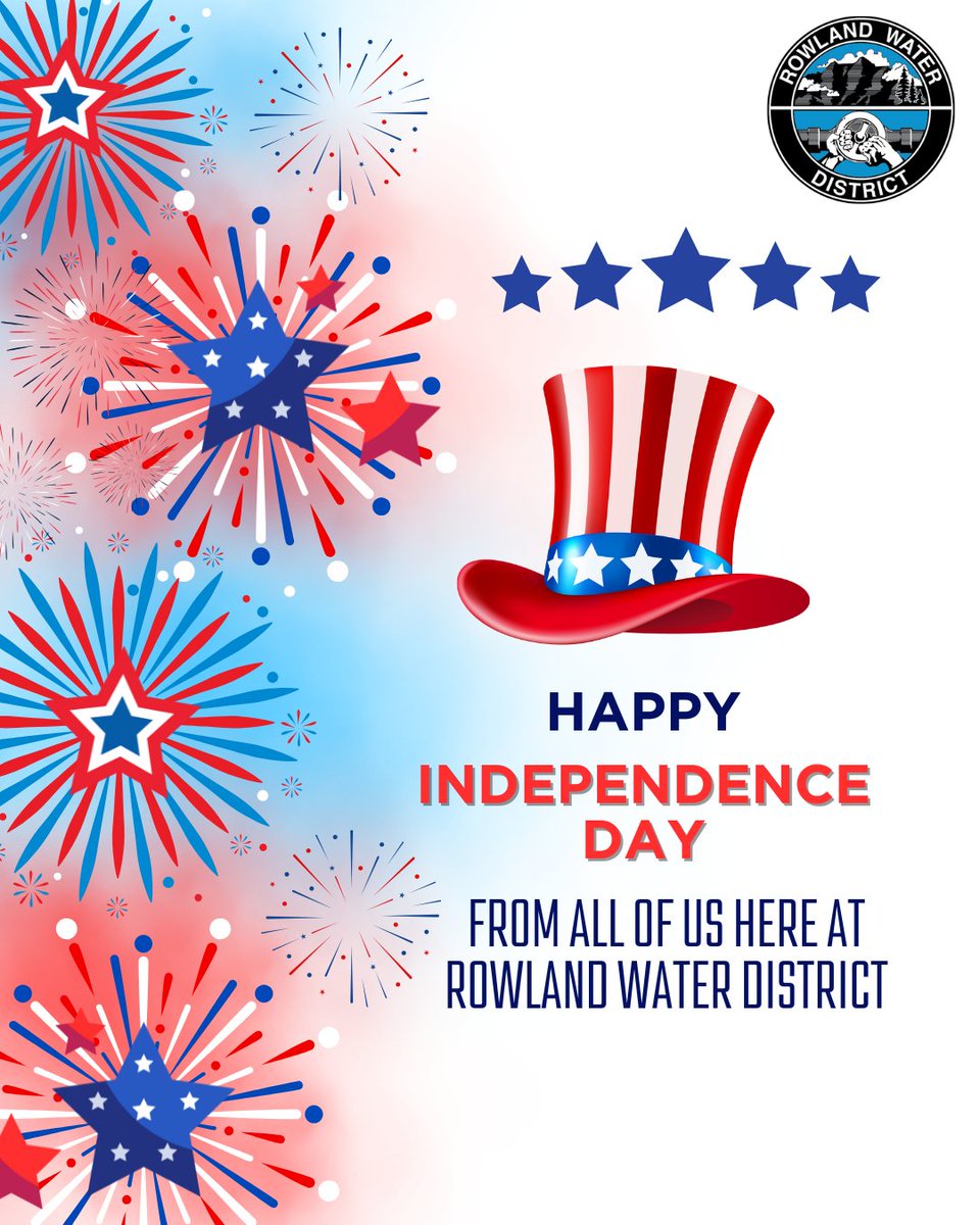 💙🤍🎆Happy Independence Day from all of us here at Rowland Water District! 
 
You can make payments 
💻Online at rwd.org 
☎️By Phone by calling 877-810-0273 
📭Night Drop Box in the parking lot
