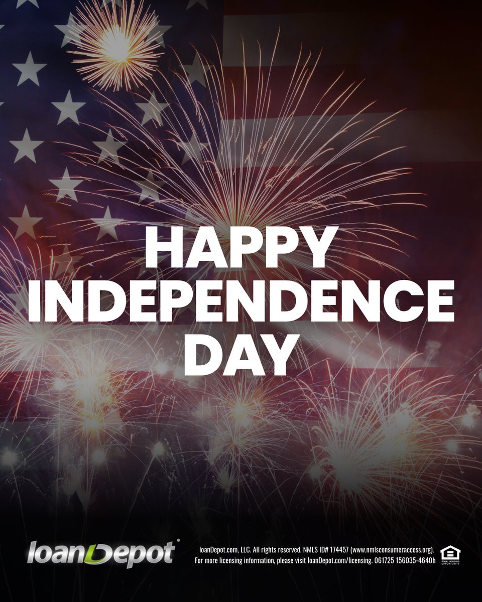 This Fourth of July, we reflect on the many freedoms we enjoy as Americans—and the many brave men and women who sacrificed to protect them.
 
From all of us at loanDepot, we wish you a safe, meaningful, and celebratory holiday. #loanDepot