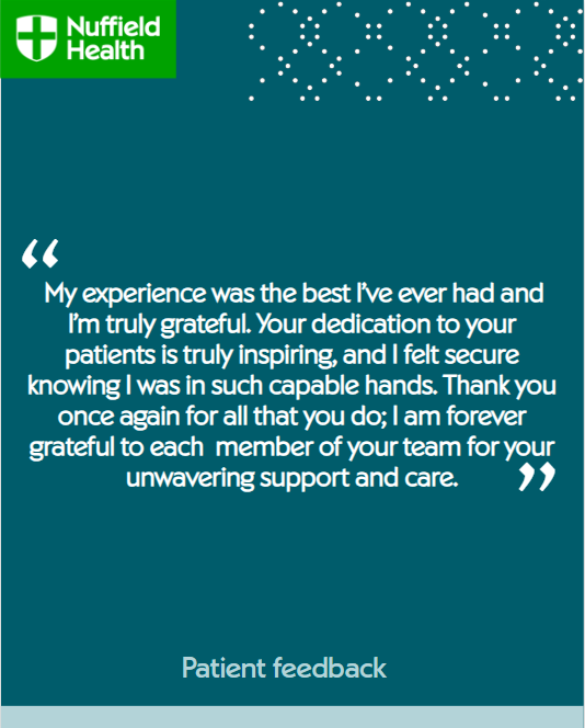 Nuffield Health Cardiff & Vale Hospitals (@nuffieldvale) on Twitter photo ⭐️#FeedbackFriday⭐️
"The best experience I’ve ever had and I’m truly grateful."💚Huge thanks to every single member of our team <a href="/NuffieldVale/">Nuffield Health Cardiff & Vale Hospitals</a> your kindness, skill and care make a difference every day🙌🏽#NuffieldHealth #Teamwork #PatientCare #Healthcare #Grateful #ThankYou #wales ⭐️#FeedbackFriday⭐️
"The best experience I’ve ever had and I’m truly grateful."💚Huge thanks to every single member of our team <a href="/NuffieldVale/">Nuffield Health Cardiff & Vale Hospitals</a> your kindness, skill and care make a difference every day🙌🏽#NuffieldHealth #Teamwork #PatientCare #Healthcare #Grateful #ThankYou #wales