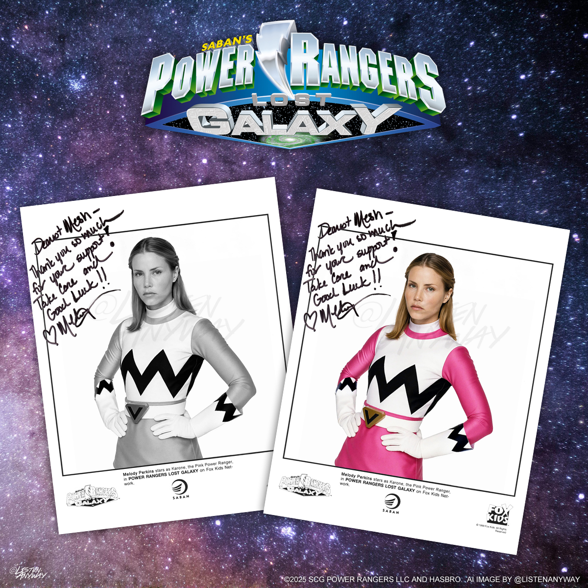 ListenAnyway's tweet photo. Always wanted this kind of promotional picture for Karone. I made a few variations during the years but I think this is the best one so far. I have used her real signature from Umesh Patel's original autograph.
#PowerRangersLostGalaxy #PowerRangers #LostGalaxy #RedRanger #Karone https://t.co/4rrV4F0lBB