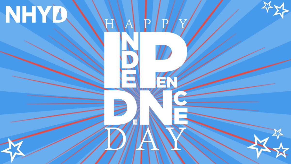 NHYoungDems's tweet image. Happy Fourth of July from the NH Young Dems! Today, we’re celebrating America as it can be, a country where everyone can truly live freely, have access to health care, and receive a quality education. Happy birthday, America, we won't stop fighting for a better future 🌟