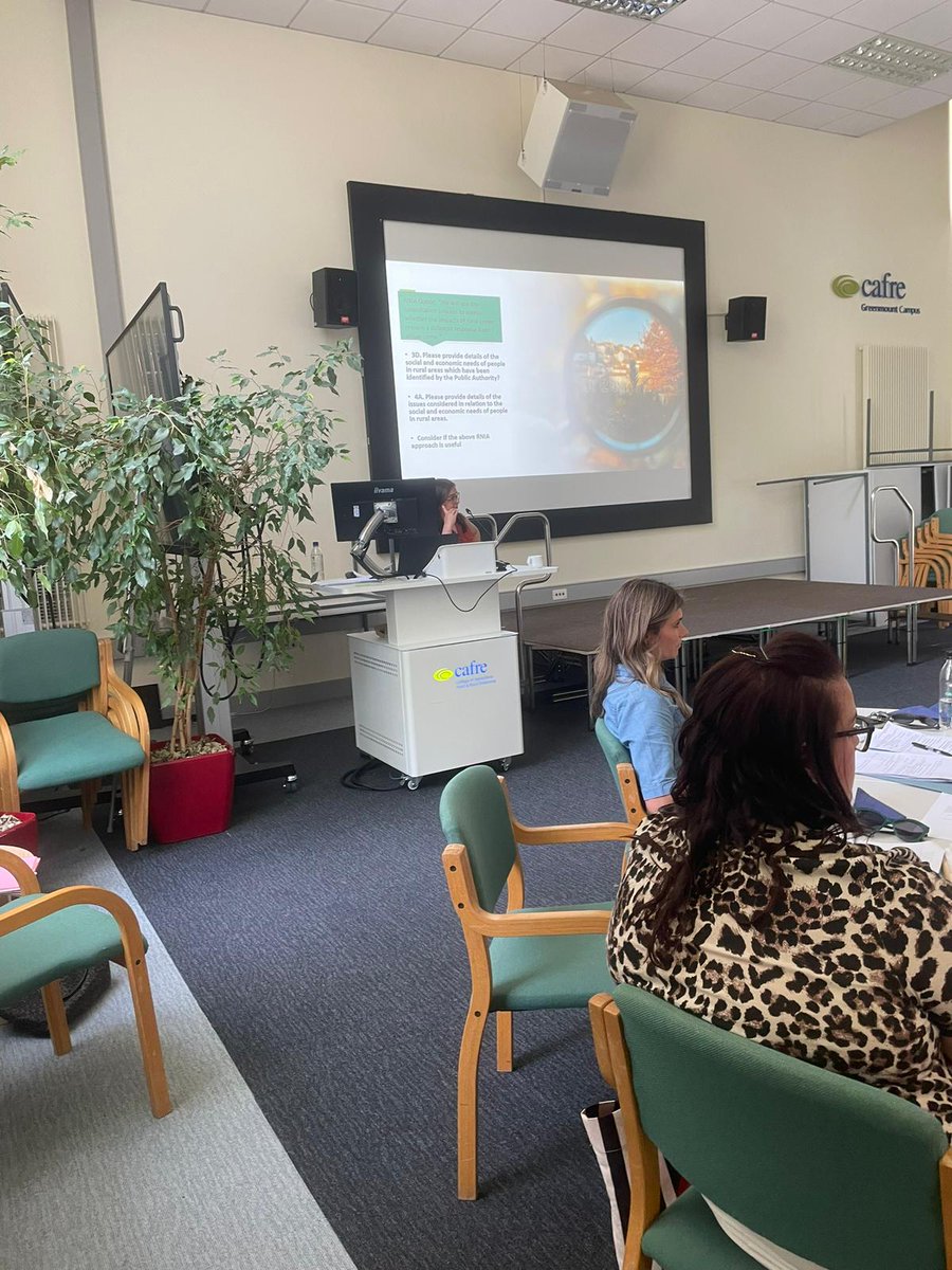 Rural Needs Coordinators attended training led by Samantha Gallagher <a href="/RuralCommNet/">RCN NI</a> on the completion of Rural Needs Impact Assessments Templates
Assessments identify the impact of a policy, strategy, plan or public service on the social and economic needs of people in rural areas