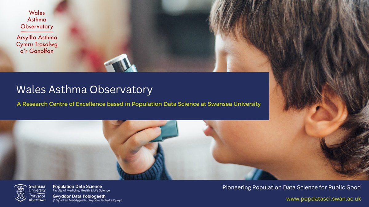 PopDataSci_SU's tweet image. The Wales Asthma Observatory (WAO) is a platform for asthma research and surveillance. It supports improvements in the quality of treatment and care provided to patients and informs health service planning and clinical research.
popdatasci.swan.ac.uk/centres-of-exc…
@SwanseaUni @SAILDatabank