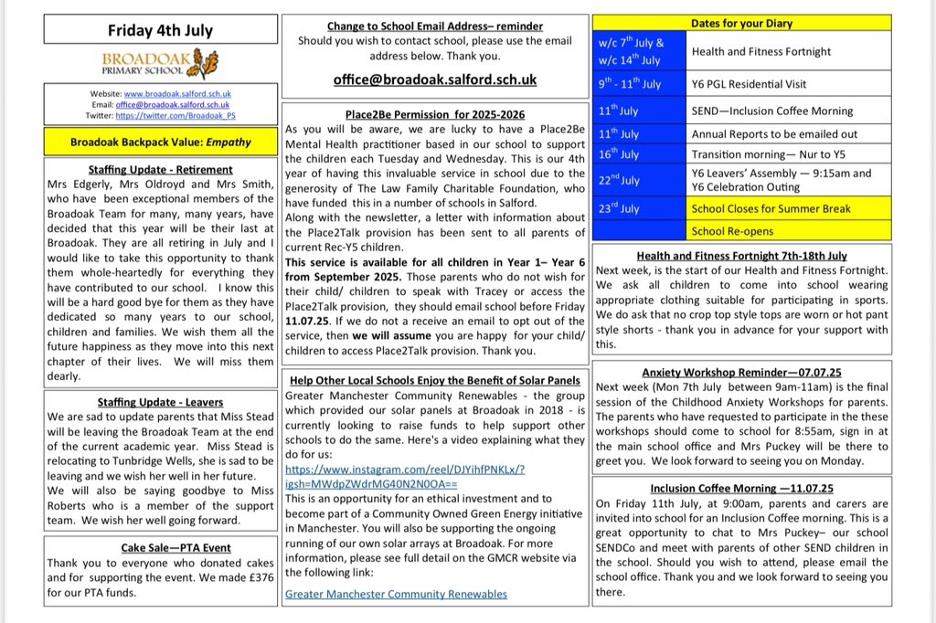 Please see this week’s newsletter below. Have a great weekend. Mrs.Wild.