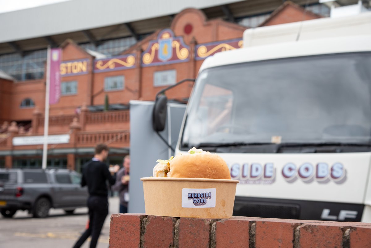 AVFCFoundation's tweet image. Kerbside Cobs are serving up tasty food in the Holte End Fanzone from 10am until 10pm today! 🥙🤘