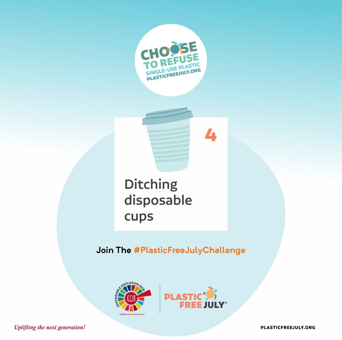 <a href="/seronacbo/">Serona</a> <a href="/PlasticFreeJuly/">Plastic Free July</a> Day 3️⃣

Always carry your Reusable /Totte Bag to the market to reduce the use of single use paper bags.

Day 4️⃣
Always seat &amp; have your tea/coffee instead of take aways which increase the plasticwaste tumblers.. If you are in a hurry yo can get a thermal tumbler to always re-use