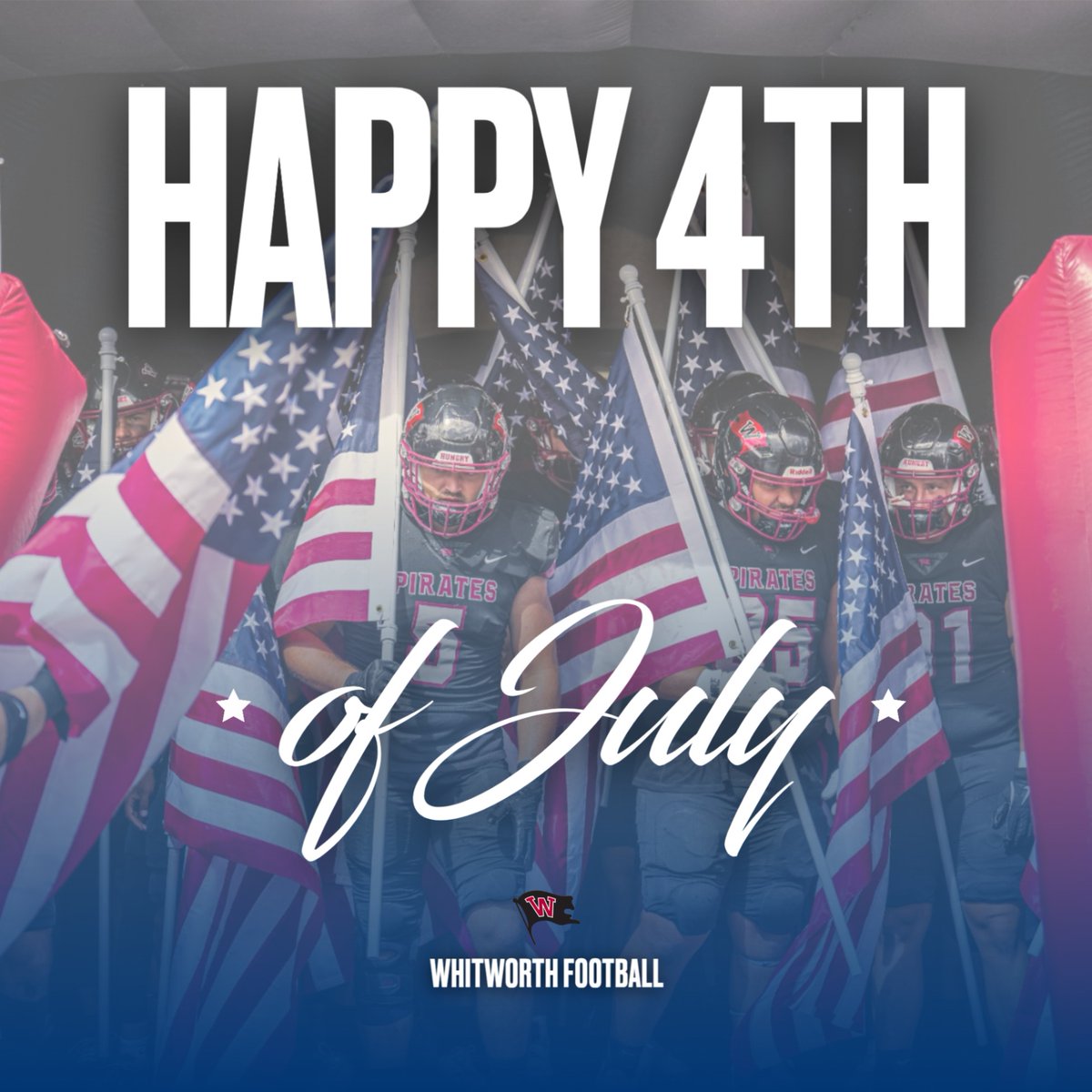 Celebrating independence and unity. Happy 4th from Whitworth Football.