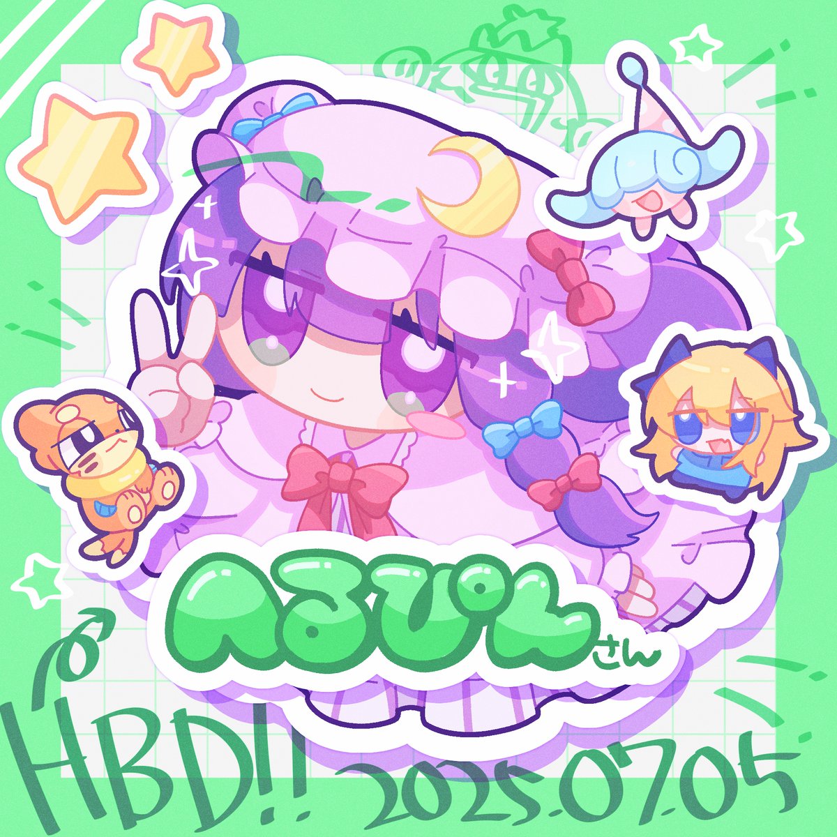 #ぽけそるアート 
#へるぴんHBD2025
お誕生日おめでとうございます🌷