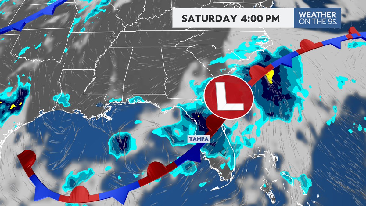 Off and on thunderstorms continue into Saturday as a low pressure system moves into South Carolina. Rain chances will go down into next week as it moves farther north and over land.