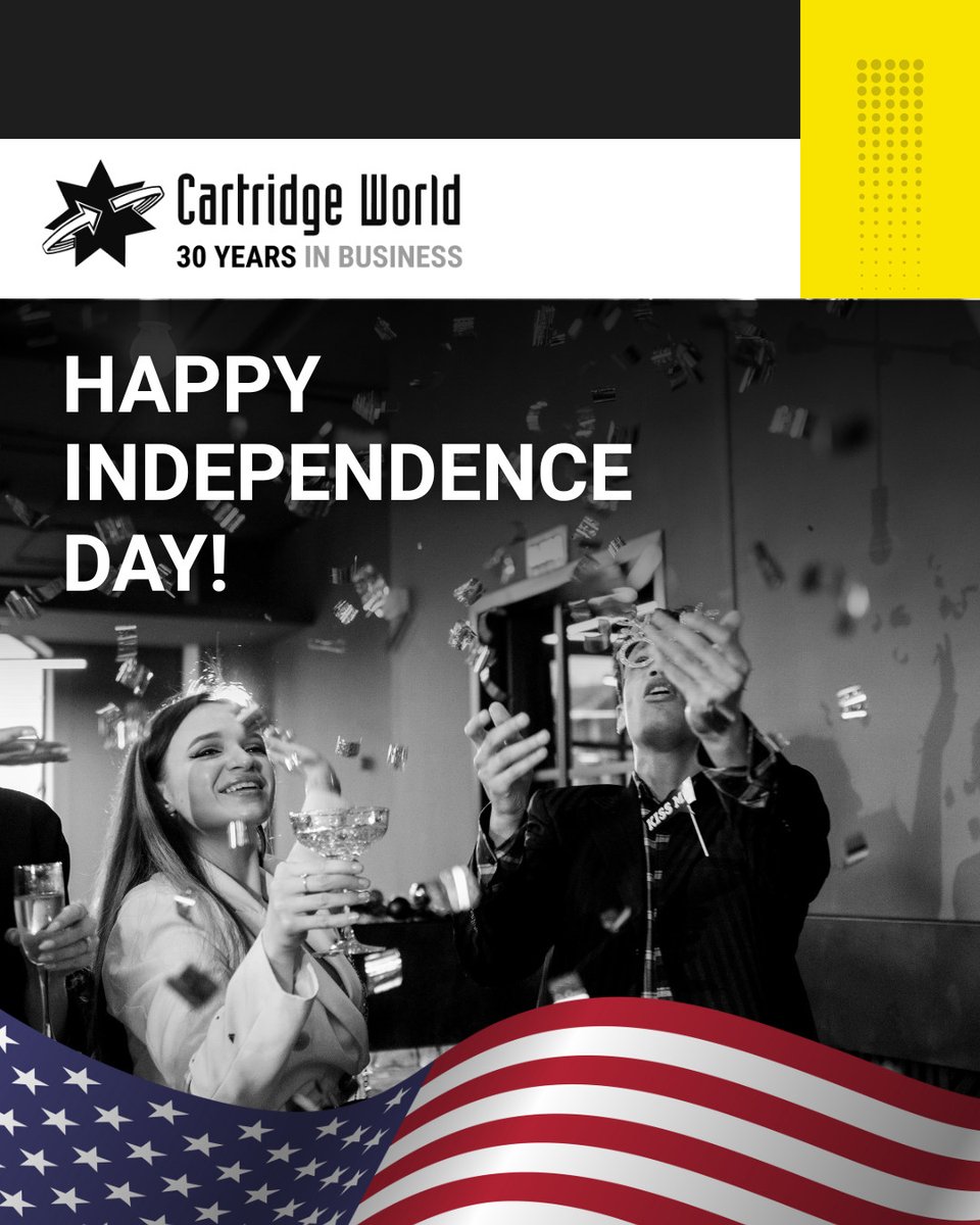 scottbordman's tweet image. 🥳 From all of us at Cartridge World, Happy Independence Day!

👪 We hope you have a wonderful day celebrating with family and friends, honoring our great nation!

#IndependenceDay #CartridgeWorld #Nocostprinterprogram #NJ #Wayne #NewJersey #PrintSolutions #NJBusiness
