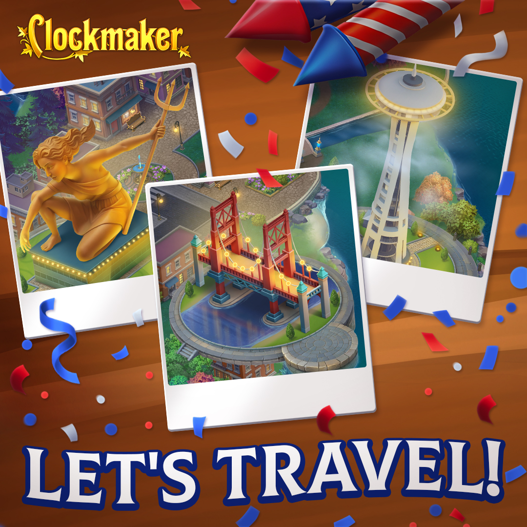ClockmakerGame's tweet image. 🚢 Explore the iconic places: [play.belka-games.com/twi] 
Embark on an exciting journey through famous spots and unlock fantastic rewards. 🥇 Complete levels flawlessly to reach the next destination on your itinerary. Pack your bags—it's time to travel! 🧳

#mobilegame #clockmaker