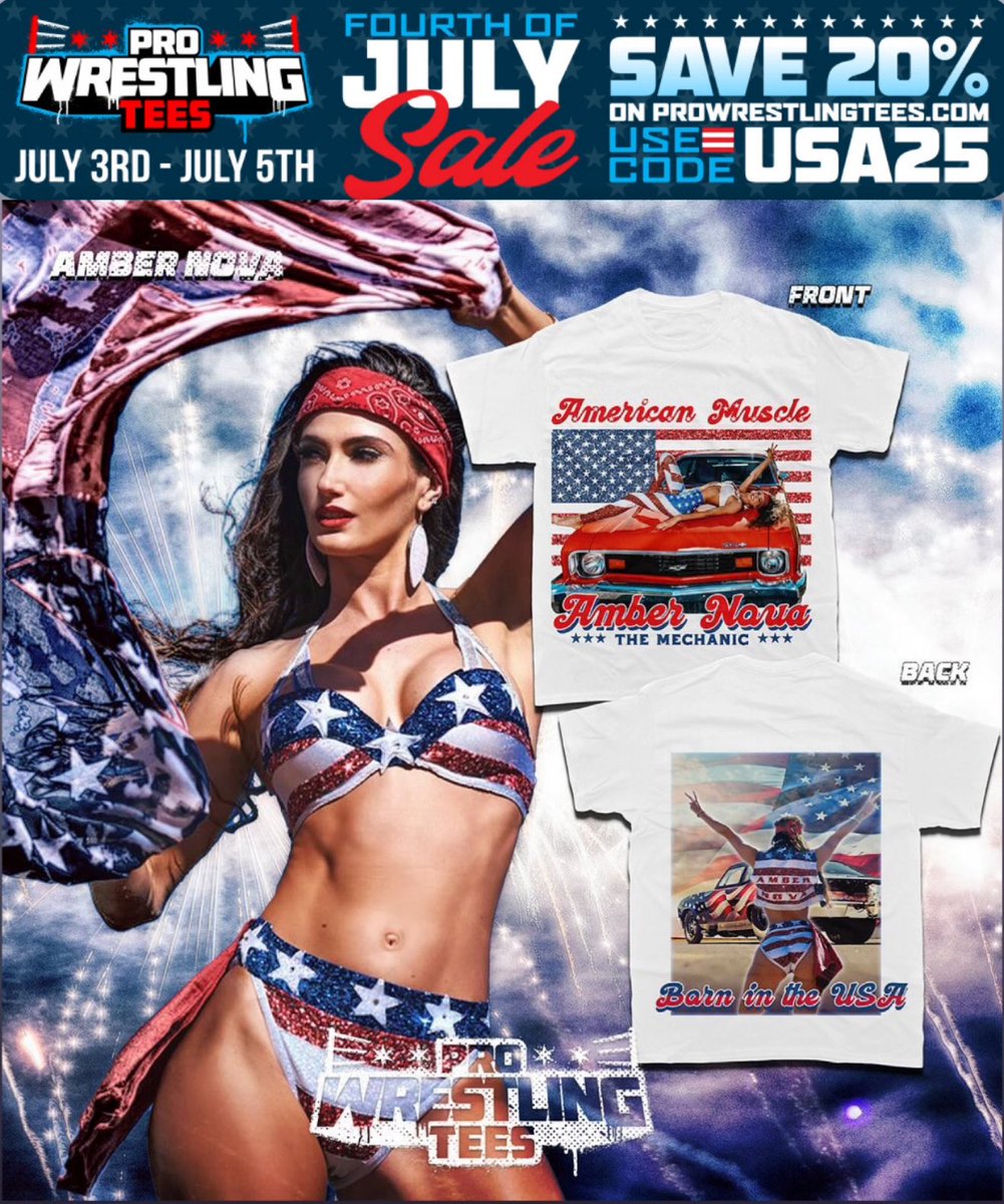Amber Nova🔧 (@ambernova73) on Twitter photo 🇺🇸🧨 Happy #July4 th! 💥
Get ⚙️ Geared Up 👕 with your #AmericanWoman 👩🏻🔧 <a href="/AmberNova73/">Amber Nova🔧</a>
💥 20% Off Now <a href="/PWTees/">Pro Wrestling Tees</a> 💥
#FourthOfJuly #july4th2025 🇺🇸🧨 Happy #July4 th! 💥
Get ⚙️ Geared Up 👕 with your #AmericanWoman 👩🏻🔧 <a href="/AmberNova73/">Amber Nova🔧</a>
💥 20% Off Now <a href="/PWTees/">Pro Wrestling Tees</a> 💥
#FourthOfJuly #july4th2025