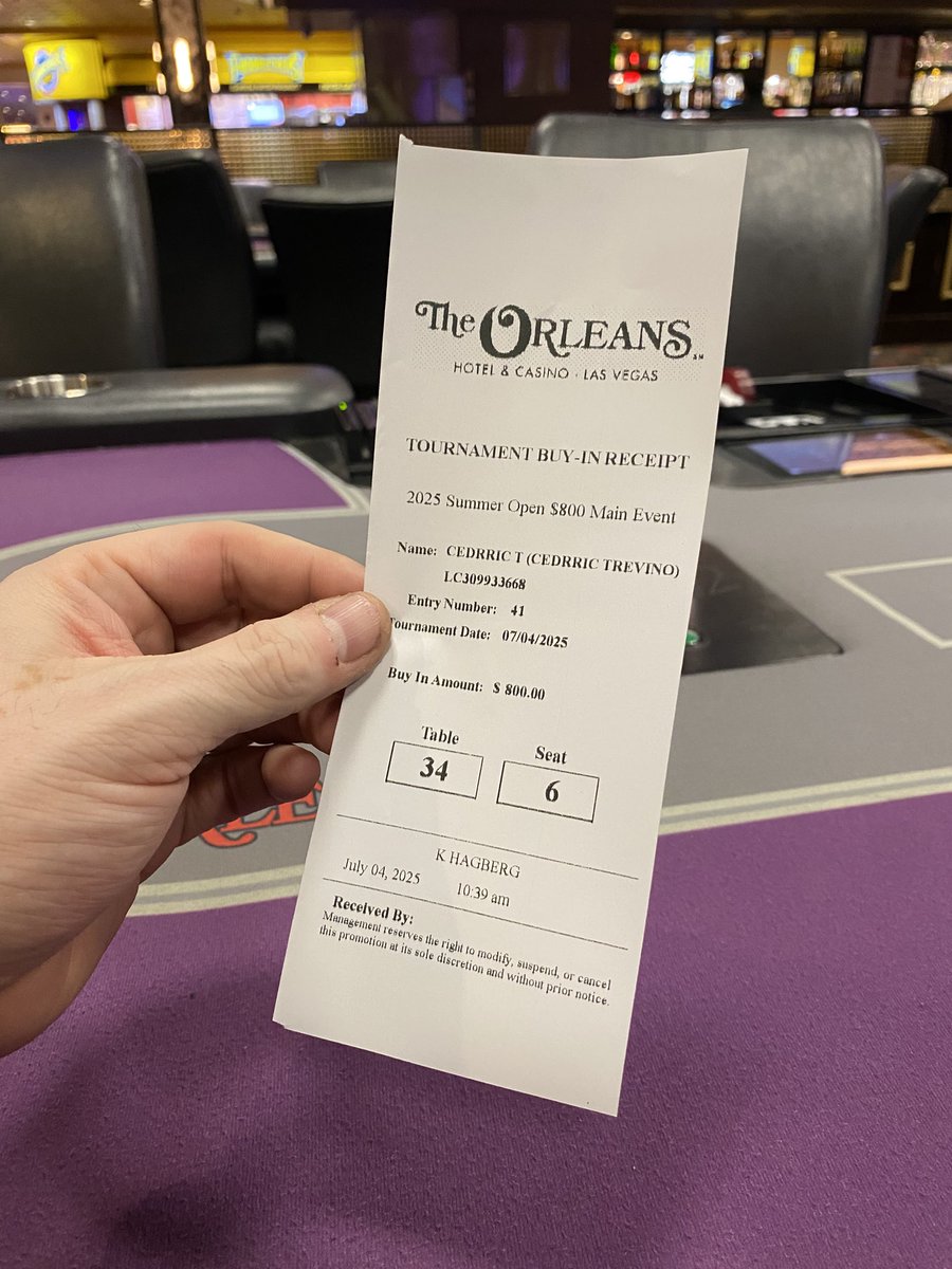 I have become that old guy that shows up to tournaments early. Also happy 4th of July! #poker <a href="/OrleansPokerRo1/">OrleansPokerRoom</a>