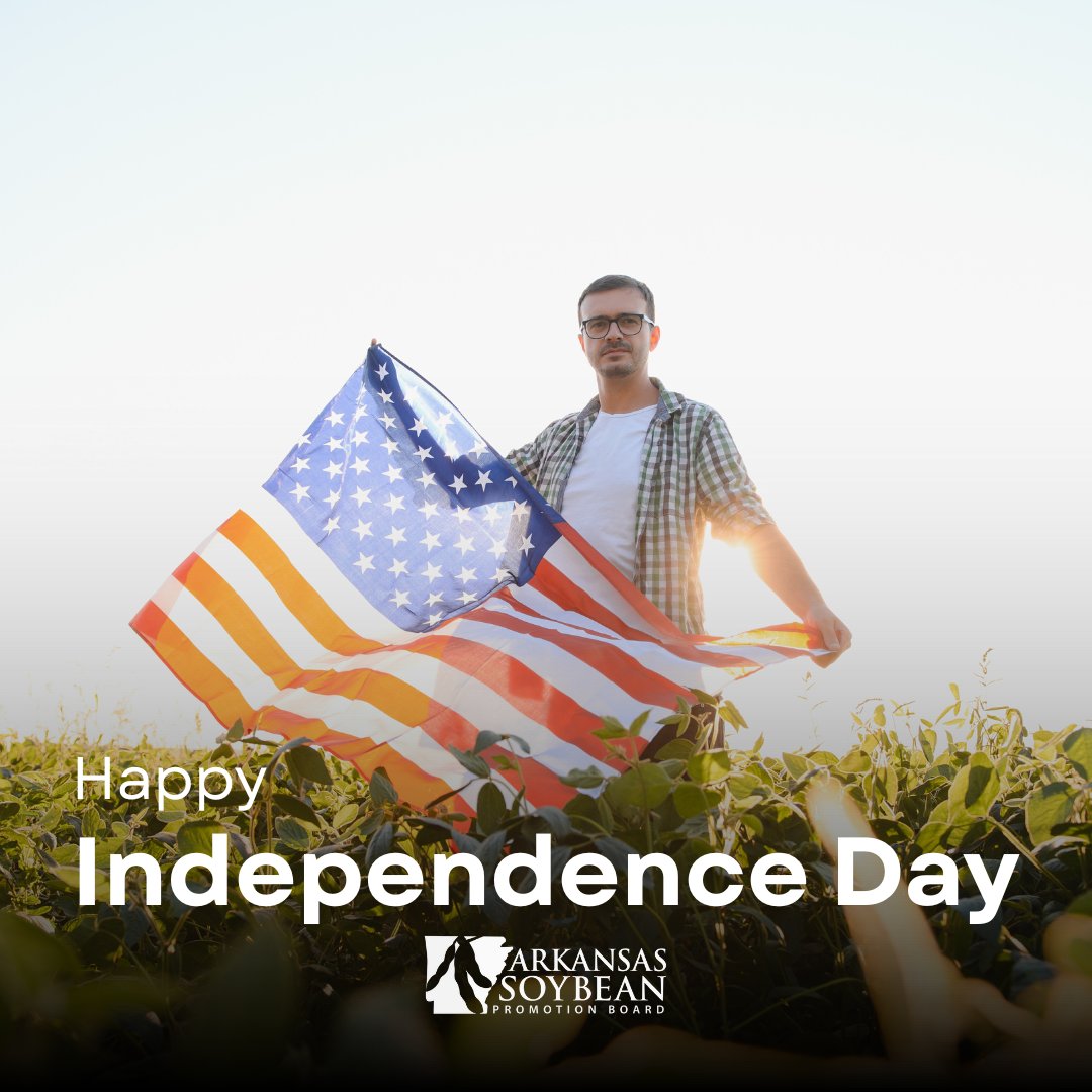 arkansassoybean's tweet image. On this Fourth of July, we’re celebrating the spirit of independence that defines our country. Wishing everyone a safe and proud Independence Day!
#IndependenceDay #ArkansasProducer #Soybean