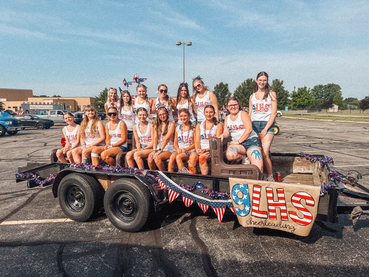 Cheer team representing at the parade today. Fire up Warriors!