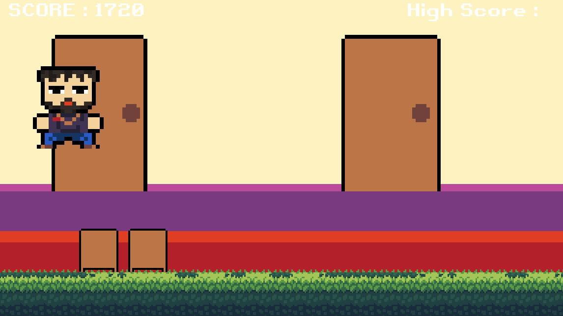 Jambuckett's tweet image. first (very rough) look at Disruptive Dave running through the hotel hallways while jumping over (what will be trolleys)

Disruptive Dave - On The Run (coming Monday)

#gamedev #gamedevupdate #godotgame #pixelartgame #indiegamedev #devvlog #spritesheet