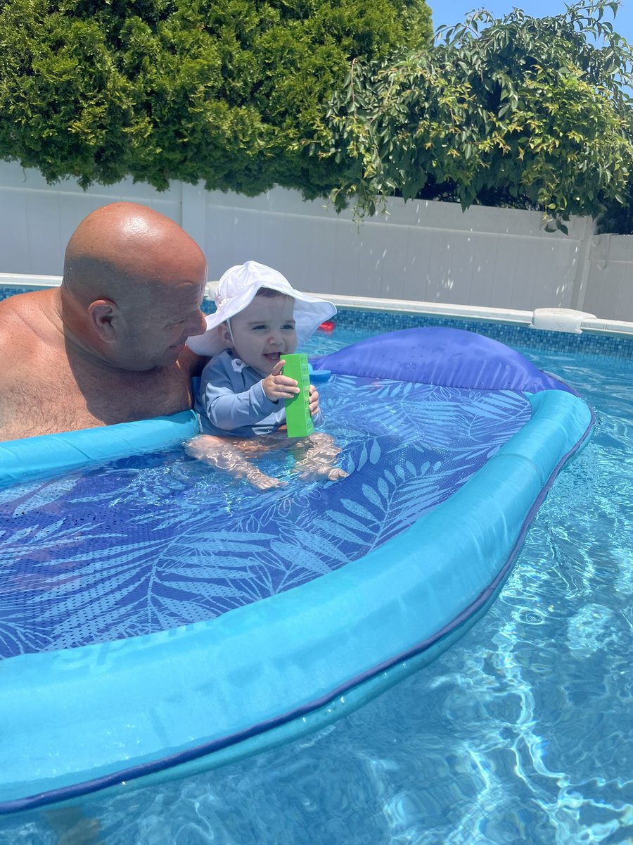 Enjoying the pool with my little guys