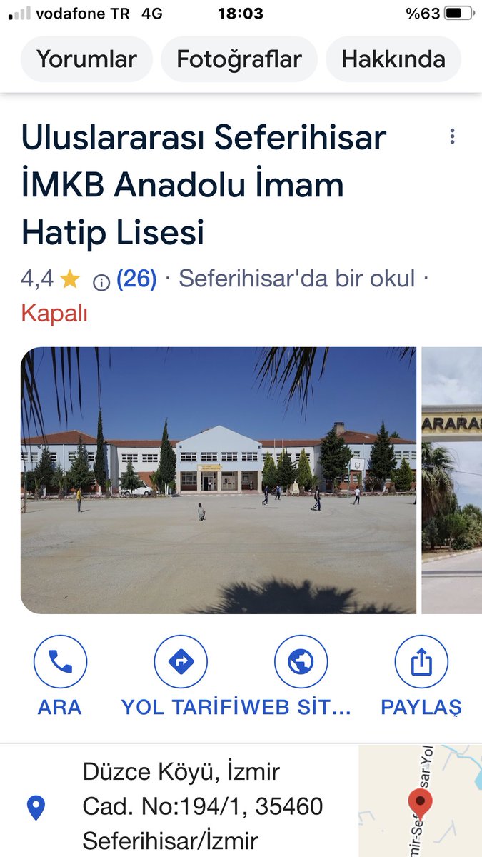 Haluk bey Seferihisar’da aynı okul yıllardır var