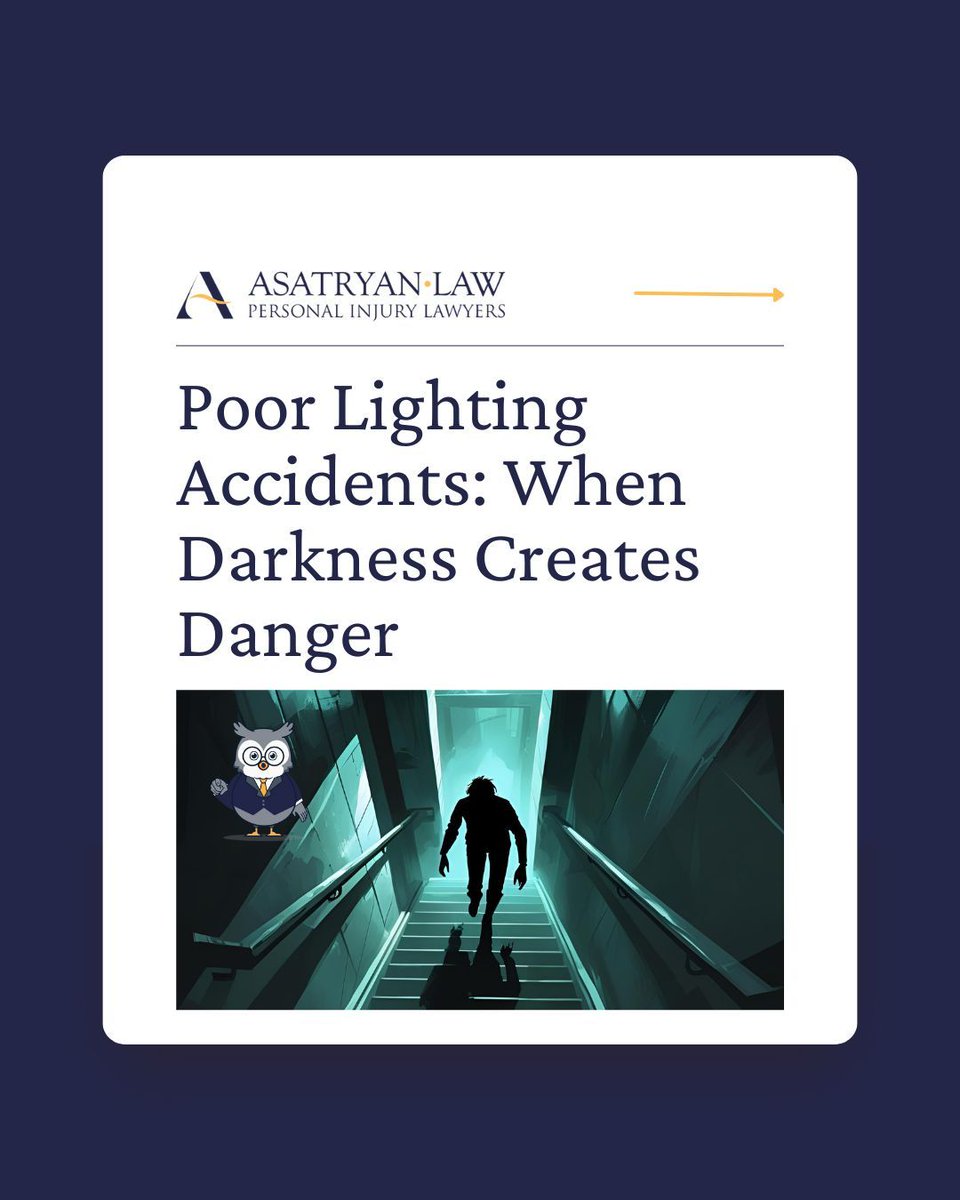 asatryanlaw's tweet image. Ever tripped in a dimly lit stairwell or parking lot? 
That bad lighting might not be your fault — it could be property negligence.

You may have a case. 💼
⚖️ Know your rights.
📲 Speak to a lawyer today.

#InjuryLaw #PoorLighting #LegalTips #SlipAndFall #PersonalInjury
