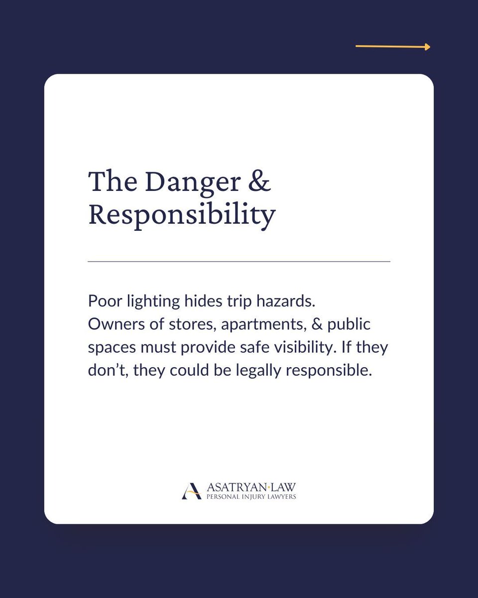 asatryanlaw's tweet image. Ever tripped in a dimly lit stairwell or parking lot? 
That bad lighting might not be your fault — it could be property negligence.

You may have a case. 💼
⚖️ Know your rights.
📲 Speak to a lawyer today.

#InjuryLaw #PoorLighting #LegalTips #SlipAndFall #PersonalInjury