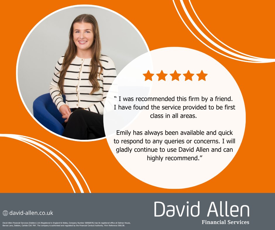 This kind feedback reflects everything we aim to deliver at David Allen Financial Services: clear communication, dependable support and a team that is always here when you need us.

Well done to Emily Smith for making such a positive impact.

#FeedbackFriday #Testimonial #TeamDA