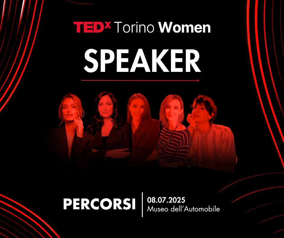🔥 Ecco le speaker di #TEDxTorino Women #Percorsi!
Giulia Arena, Angelica Donati, Giulia Gaudino, Deborah Ghisolfi, Elisabetta Marangoni: storie uniche, idee potenti.
🎟 Sold out! Lista d’attesa qui: bit.ly/46pUI9L 

<a href="/AlfaRomeoIT/">Alfa Romeo Italia</a>