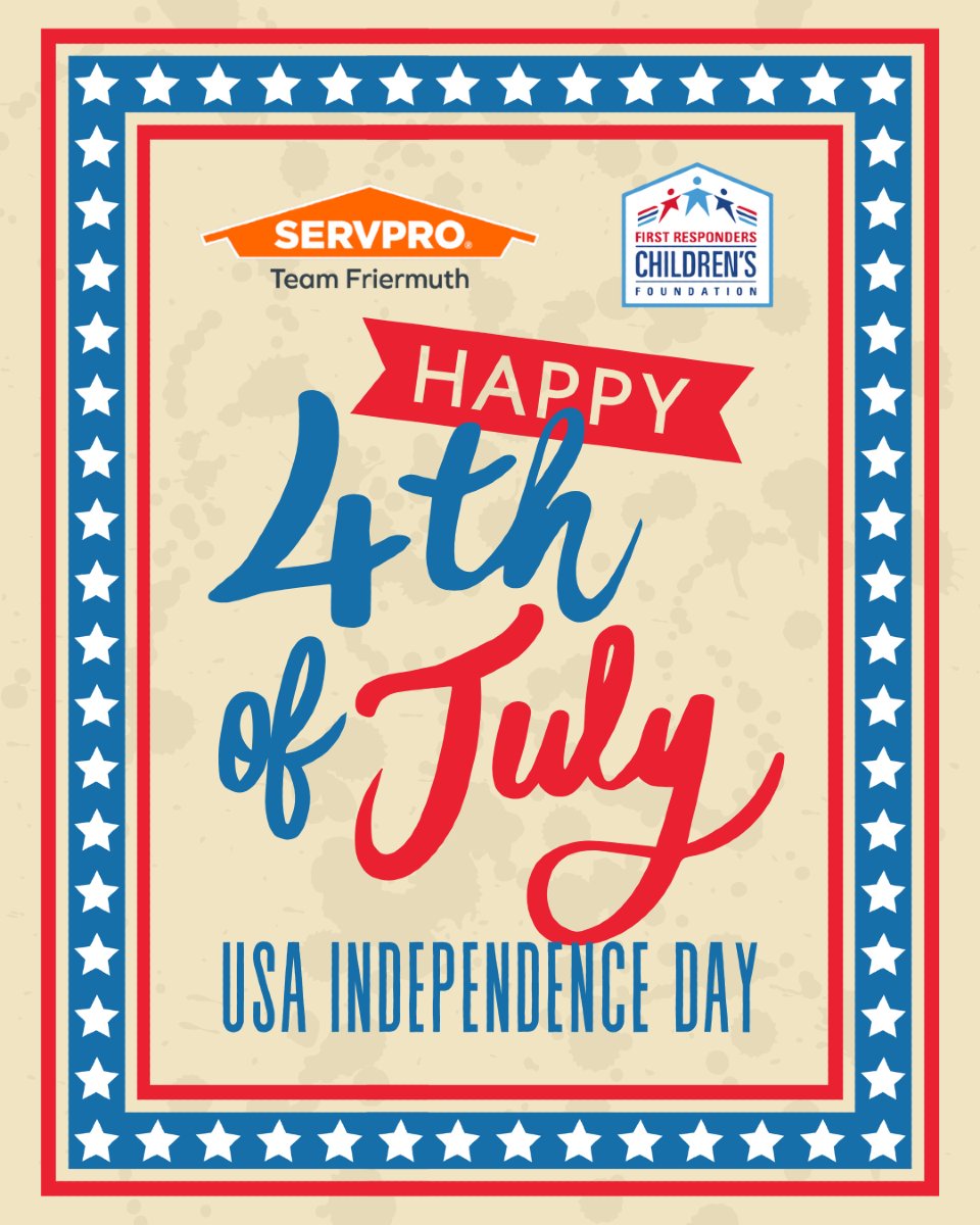Happy 4th of July from all of us at SERVPRO Team Friermuth! 🇺🇸

Today, we celebrate the freedom we’re so grateful for — and the communities we’re proud to serve every day. Wishing you and your families a safe, fun, and memorable Independence Day!