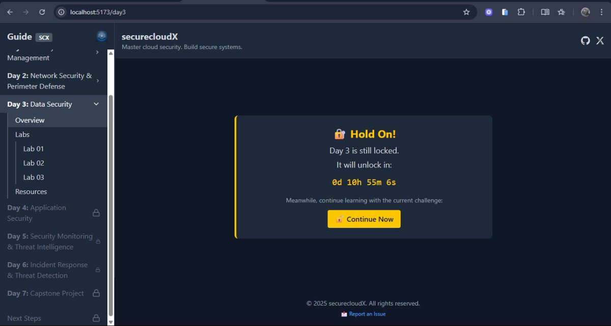 securecloudX's tweet image. Just updated Day 3 with more labs. This time the steps are direct. More learning.
#securecloudx ##cloudsecurity