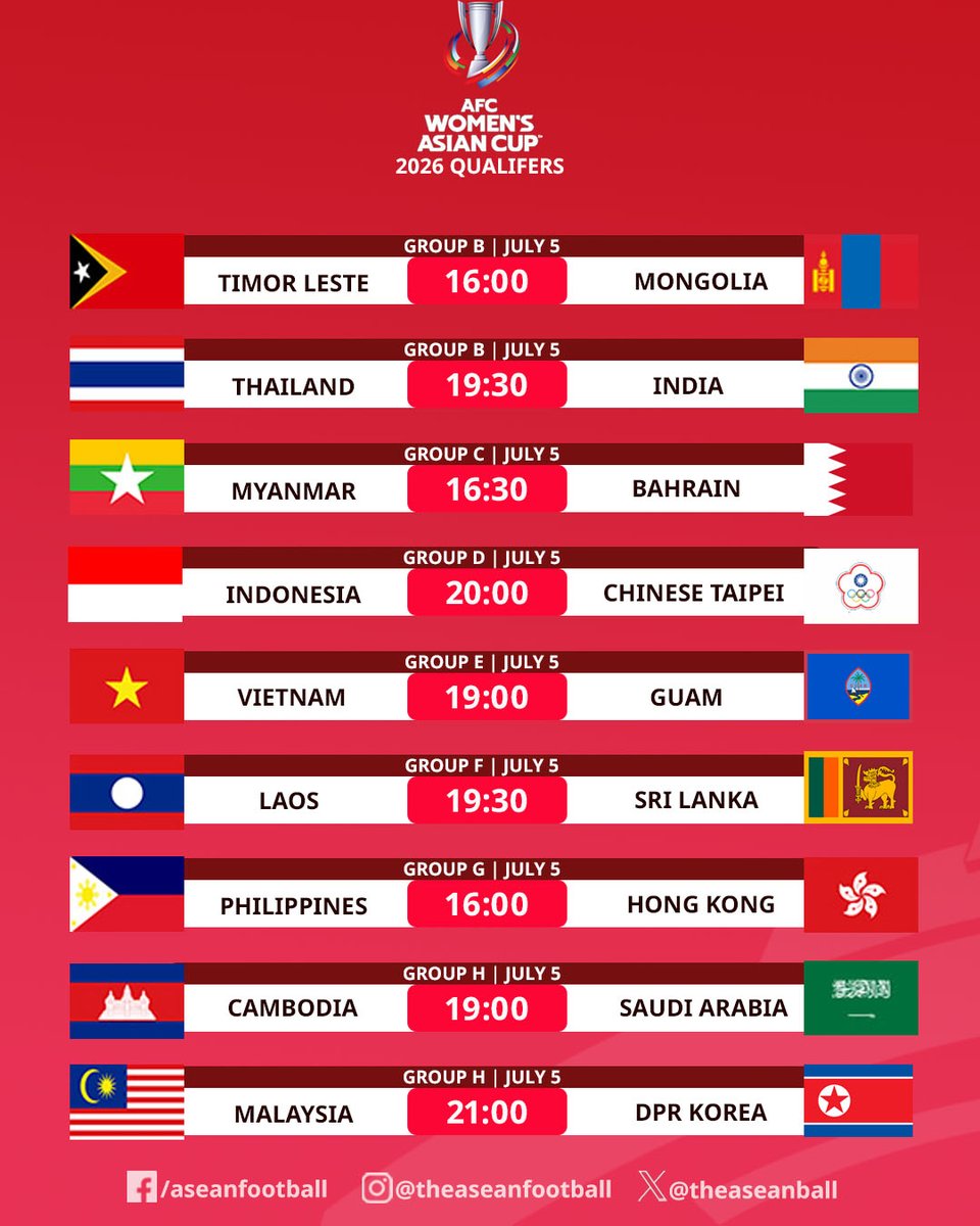 📅AFC WOMEN'S ASIAN CUP 2026 QUALIFIERS | Match of Day (5/7)

#AFC #WAC2026