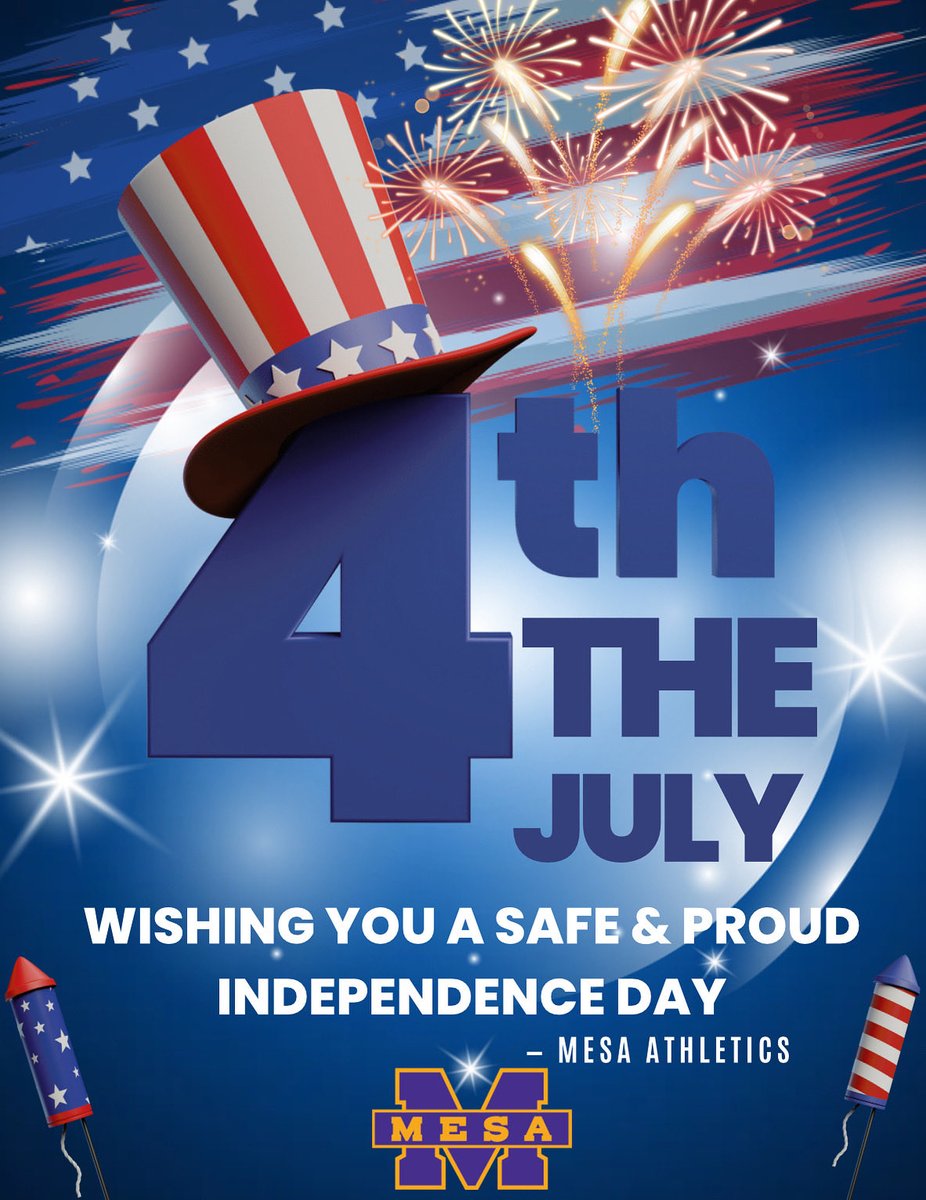 🇺🇸 Wishing everyone a safe and proud Independence Day from Mesa Athletics!
