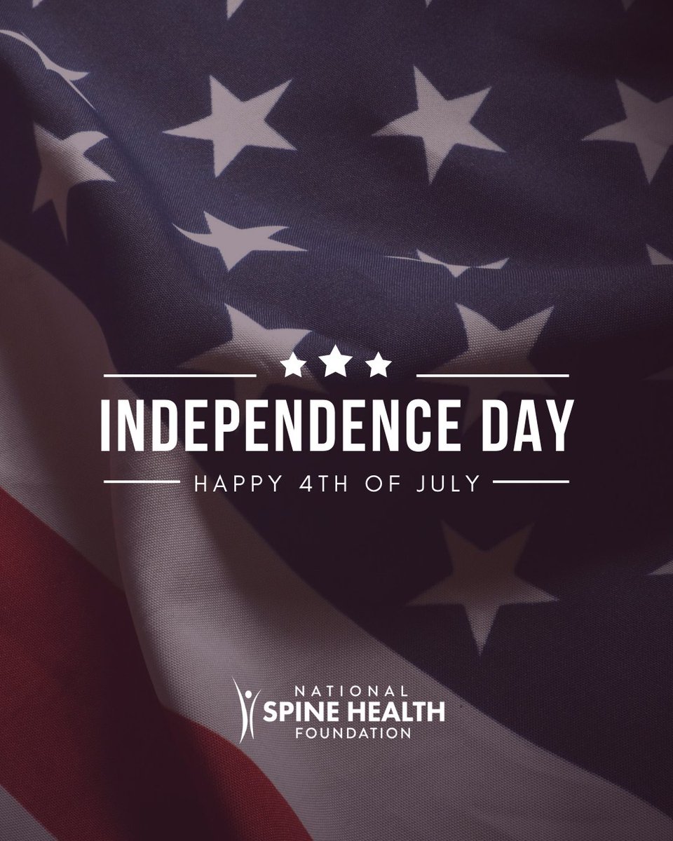 SpineHealthFdn's tweet image. Happy Independence Day from the National Spine Health Foundation 🎆
As we celebrate the freedoms we hold dear this #FourthOfJuly, we extend our deepest gratitude to the brave men and women who have served and continue to serve our nation with honor and sacrifice. ♥️💙
A special…