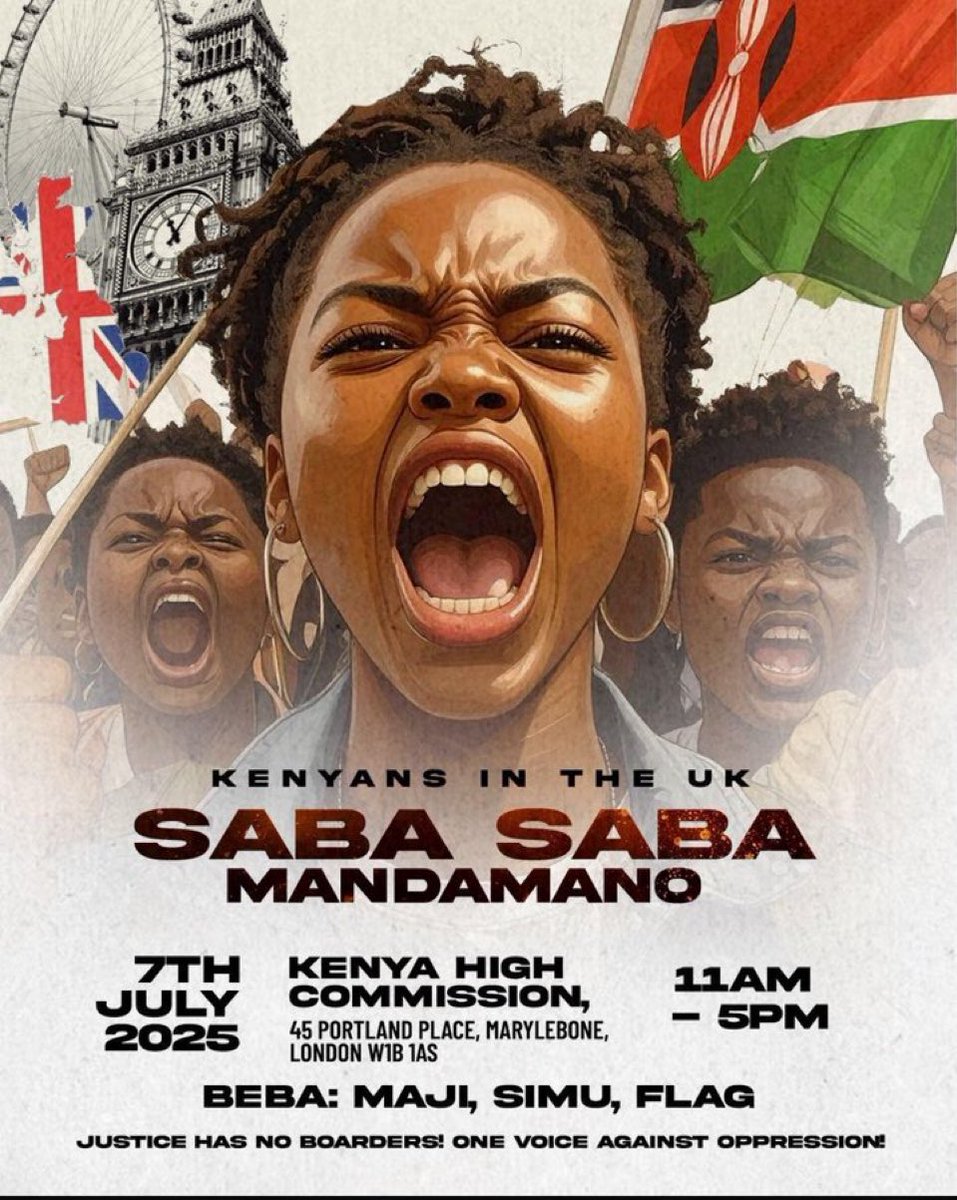 Mabonga_254's tweet photo. Kenyans in the UK will be demonstrating on 7/7 #77NiNumbers https://t.co/7neaqiwh7c