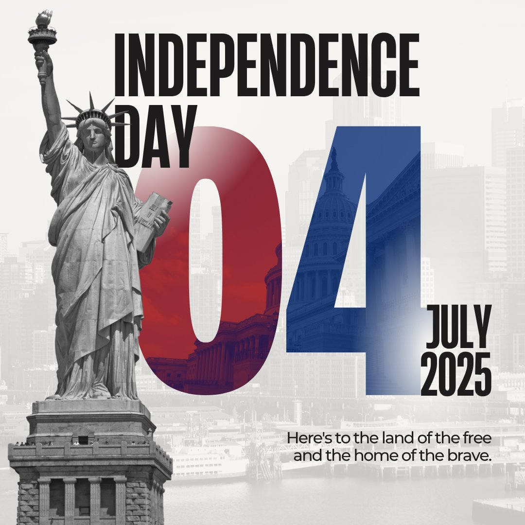 Happy Independence Day! 🇺🇸

Here’s to the land of the free and the home of the brave. 🎆

Fireworks, BBQs, or chilling at home—how are you celebrating today? Drop a reply and let’s hear it! 🎇🗽

#HappyIndependenceDay #4thOfJuly