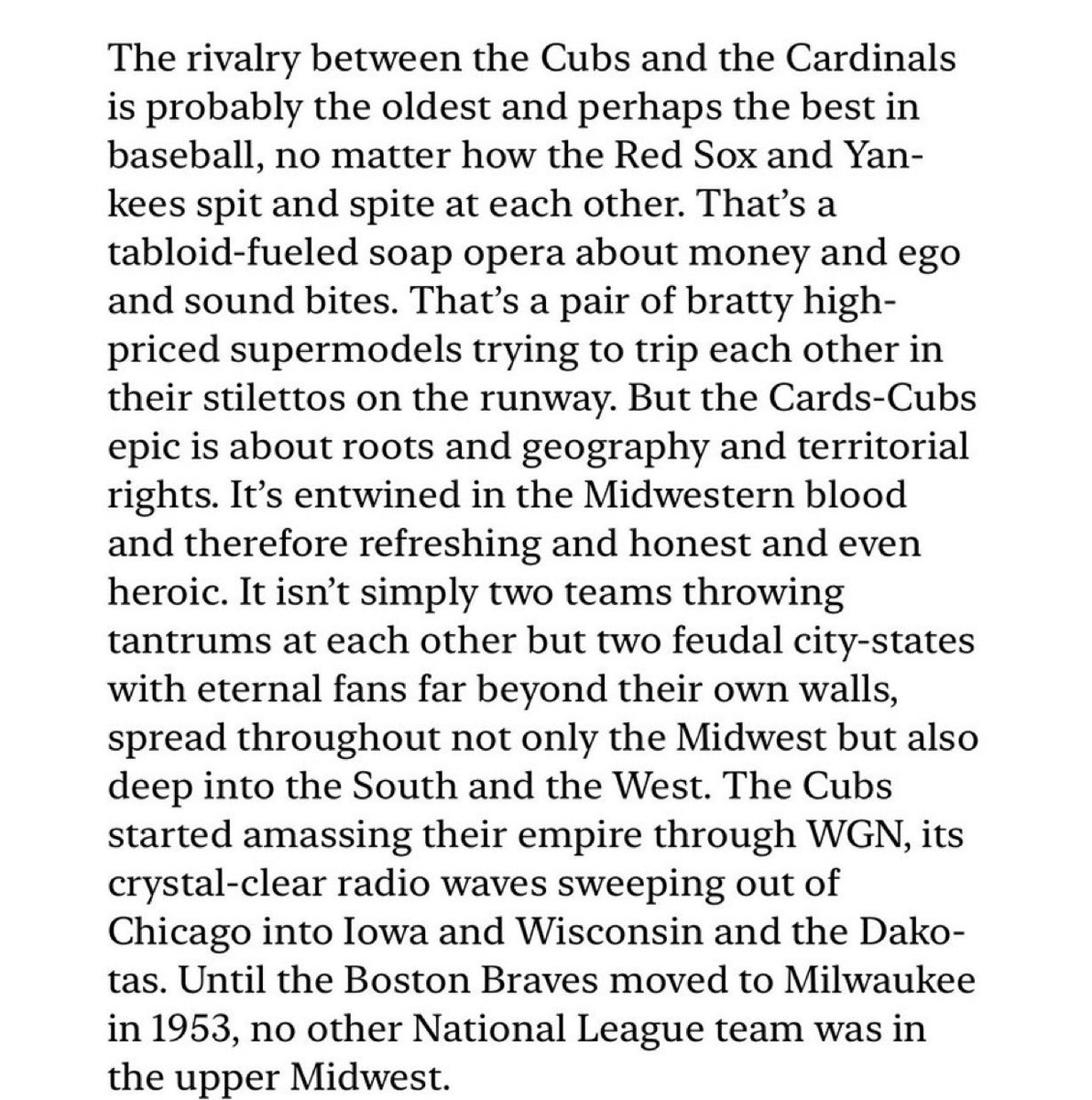 Tony La Russa on why he thinks the Cubs vs Cardinals rivalry is the best in the game💯⚾️