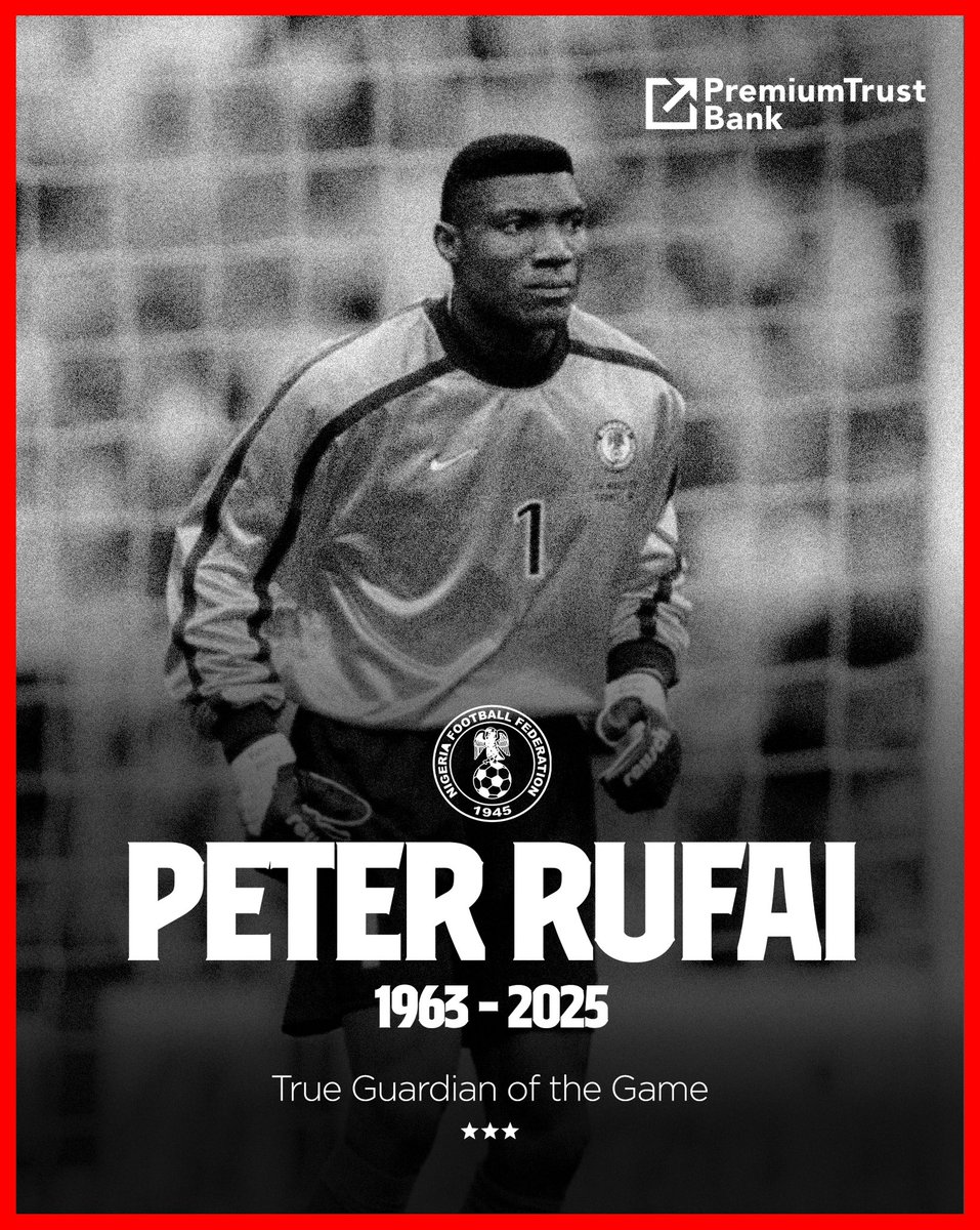 Today, we honour not just a goalkeeper, but a symbol of dedication, resilience, and passion.
Thank you for the moments, the saves, the legacy.

Rest peacefully, safe hands.

#premiumtrustbank #togetherforgrowth #peterrufai #rip