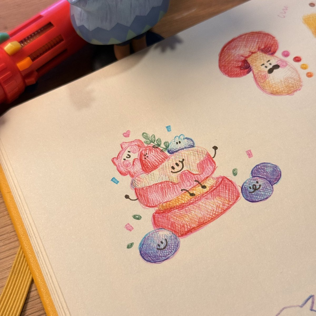 บ๊อกๆแบ๊กๆ หาอะไรเล่นแก้เบื่อกันน ปากกา 10 สีใน 1 แท่งงง 🌈😅 #sketchbooknaiarun