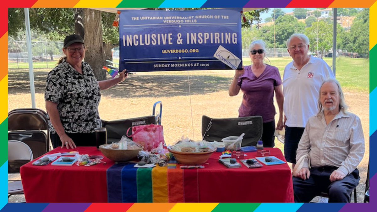 Thanks to Paula, Abby, Gary, Andrew, and Phillip for coordinating our table at the Sunland Tujunga #Pride Celebration! What else did we do in June? Check out our newsletter for the deets and for what's coming up this month! buff.ly/oS6m205 #hollywood #UUTwitter