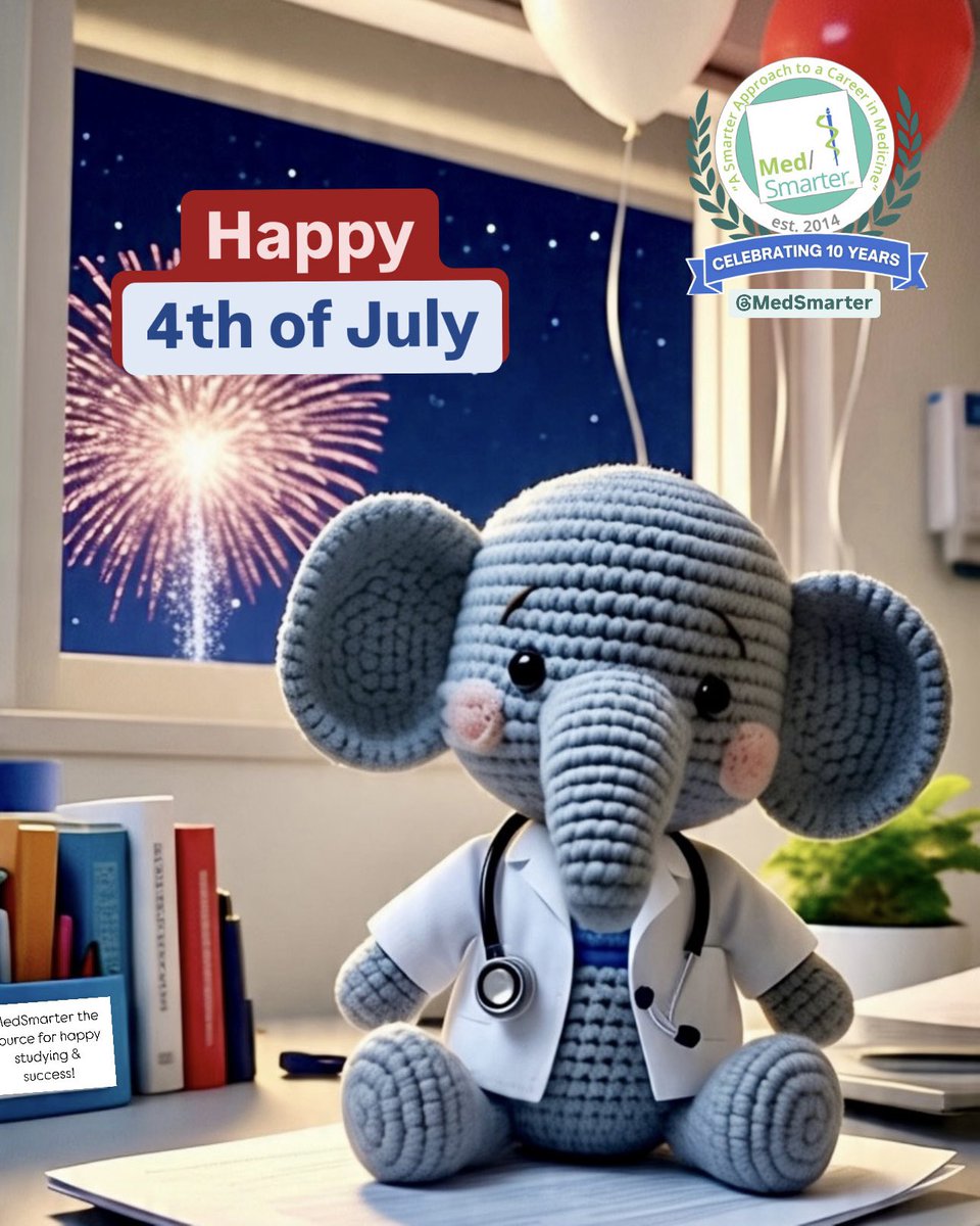 Today we celebrate freedom, opportunity, &amp; the pursuit of dreams. As #futurephysicians, you’re working toward a career dedicated to healing &amp; caring for others, a calling that makes communities stronger.

🇺🇸 Happy #FourthofJuly 🎆

#4thofJuly #MedStudents #IMGs #USMLE #MedSmarter