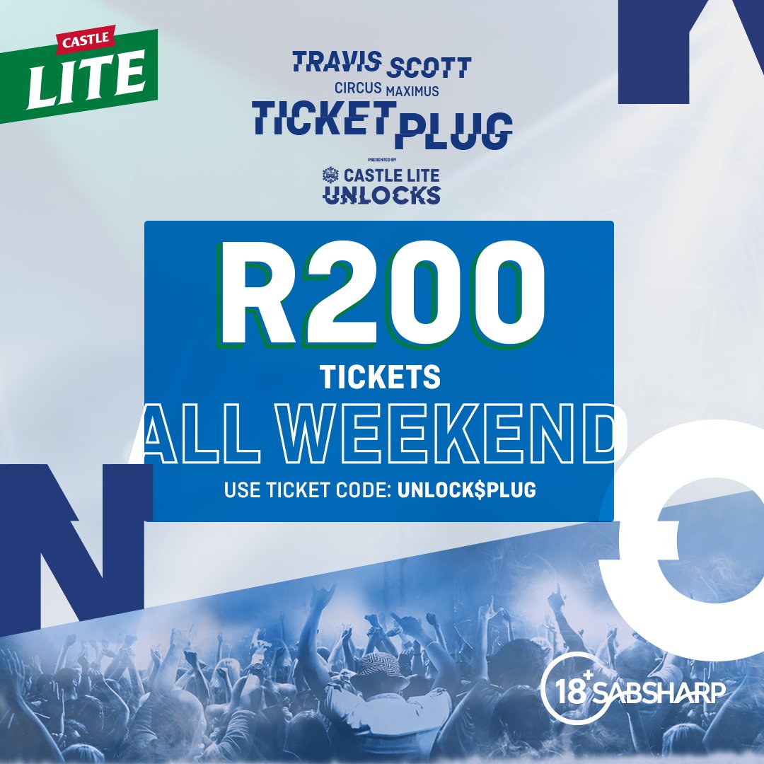 We didn't expect demand to be this hot so we're still locked in for Travis Scott’s Circus Maximus Tour &amp; keeping things Extra Cold. 

You asked, we listened! The ticket price will be frozen at just R200 for this weekend only. 
Use code UNLOCK$PLUG to plug in:
👇