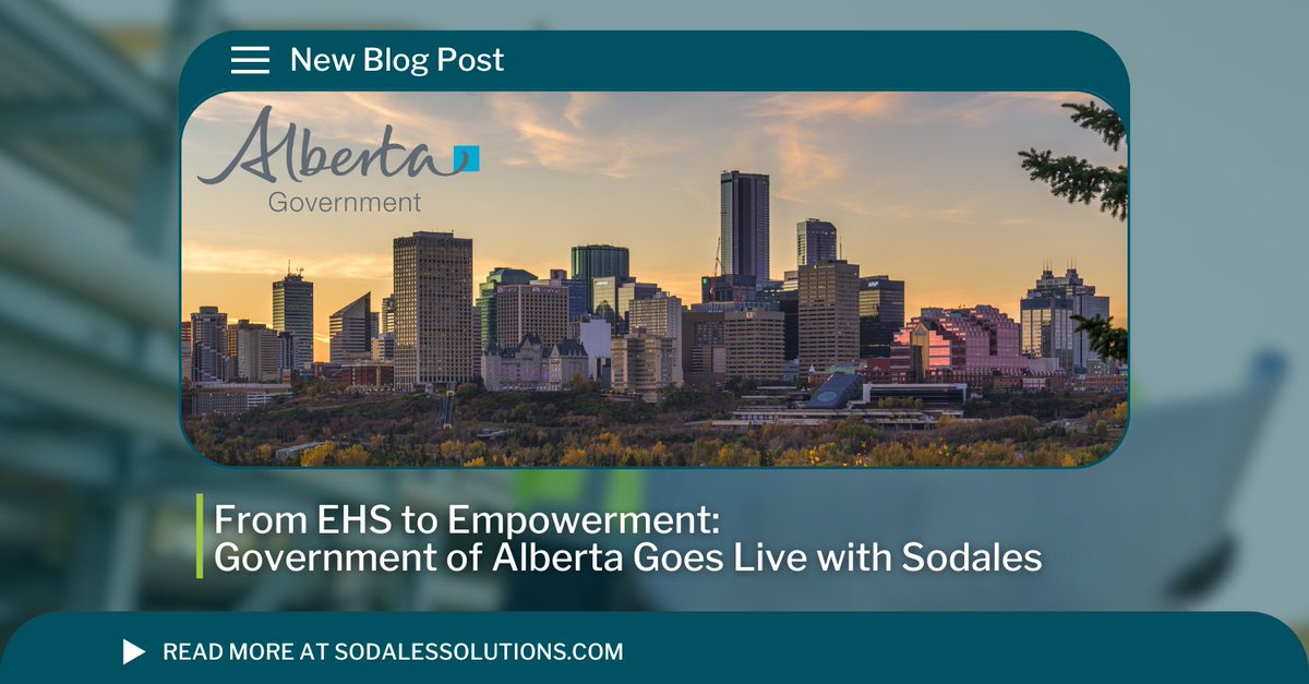 🚨 Big news: The Government of Alberta is LIVE with Sodales!

Out with the old. In with real-time safety, smoother workflows &amp; serious impact.

See what the excitement is about!
 👉 sodalessolutions.com/from-ehs-to-em… 

#GoLive #GovTech #WorkplaceSafety #Sodales #GovernmentOfAlberta