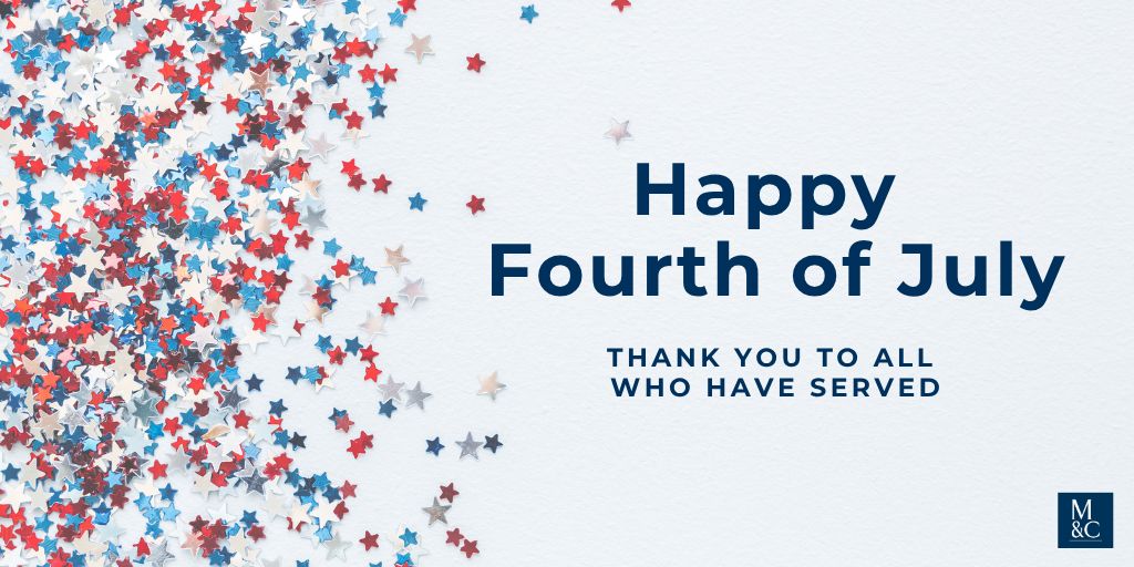 MurchisonLaw's tweet photo. Happy 4th of July from M&amp;C. Thank you to all who have served. https://t.co/ZIVCtQrpUT