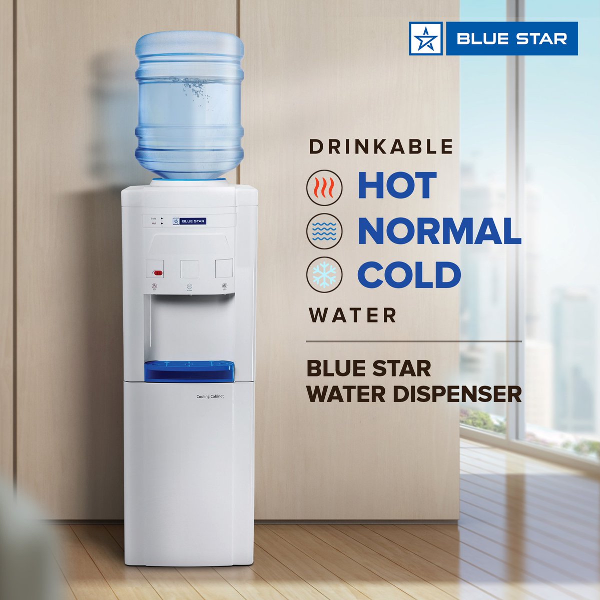 Whether you need hot, normal, or cold water, Blue Star Water Dispenser has got you covered.

Know More: zurl.co/SBtbL

#BlueStar #WaterDispenser #HotWater #ColdWater