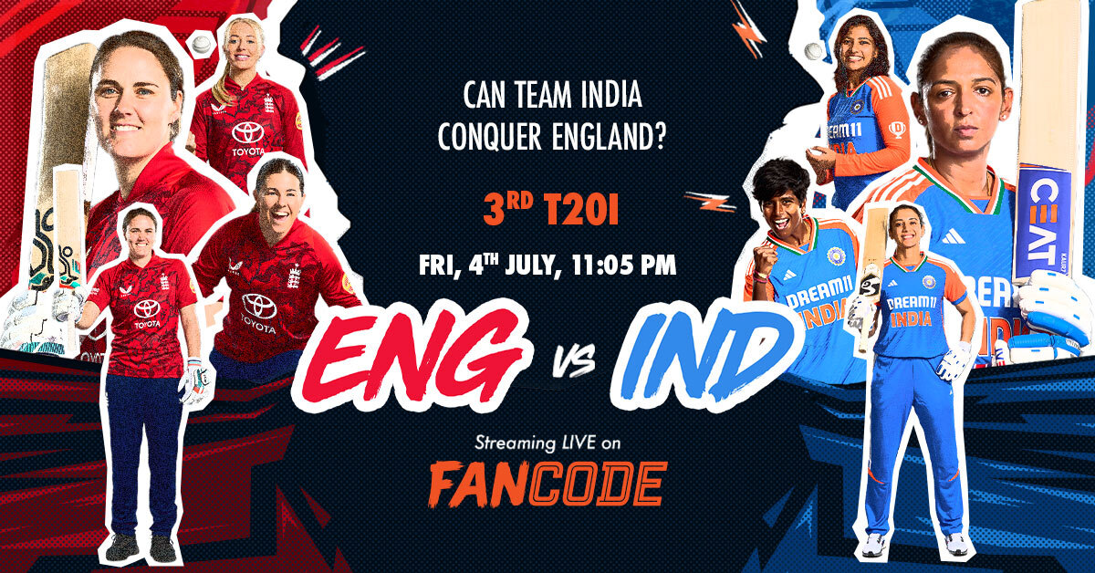 England have dominated at home for years, but India have pushed them hard this series. One more win and history is ours. The Women in Blue will look to seal the T20I series at The Oval tonight.
Live Coverage on FanCode - fancode.onelink.me/tTJR/tc7vudrj
#EngvsInd #EngvsIndonFanCode