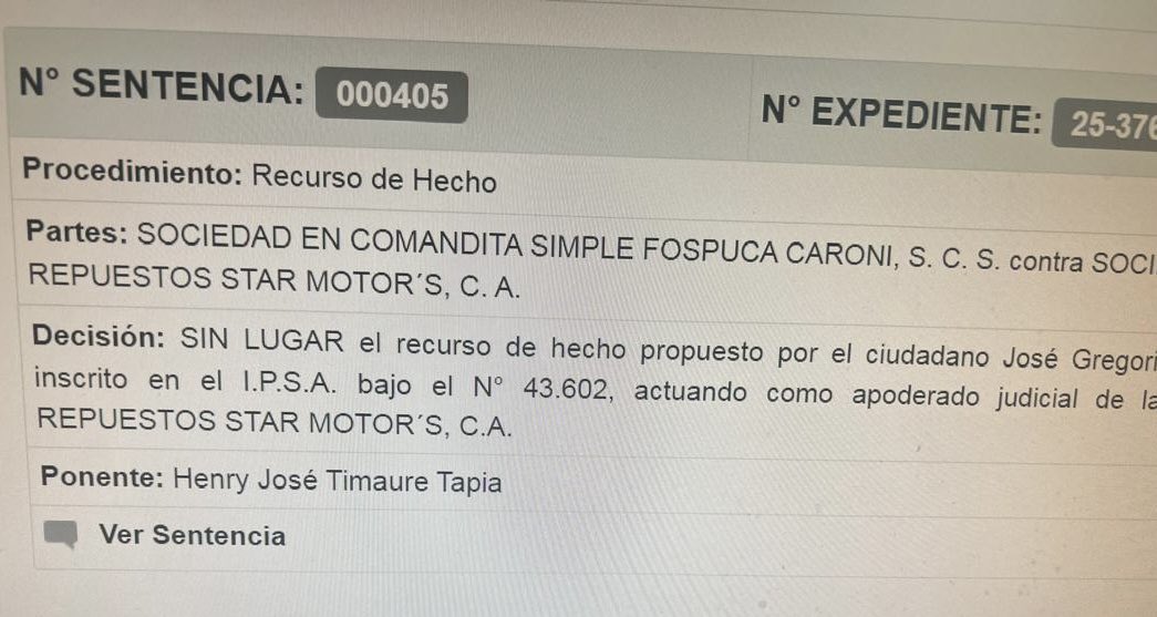 PableOstos's tweet image. #Guayana | El TSJ emitió este #4Jul una nueva sentencia en relación al caso #Fospuca en el municipio Caroní:
Declaró sin lugar un recurso que habían introducido contra la empresa.